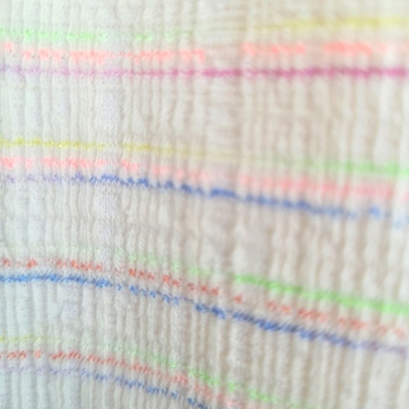 Loft Bow Strap Button Flounce Dress Ivory Multi Size XL - Picture 11 of 12